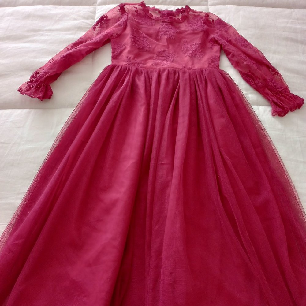 Long burgundy red dress up dress
